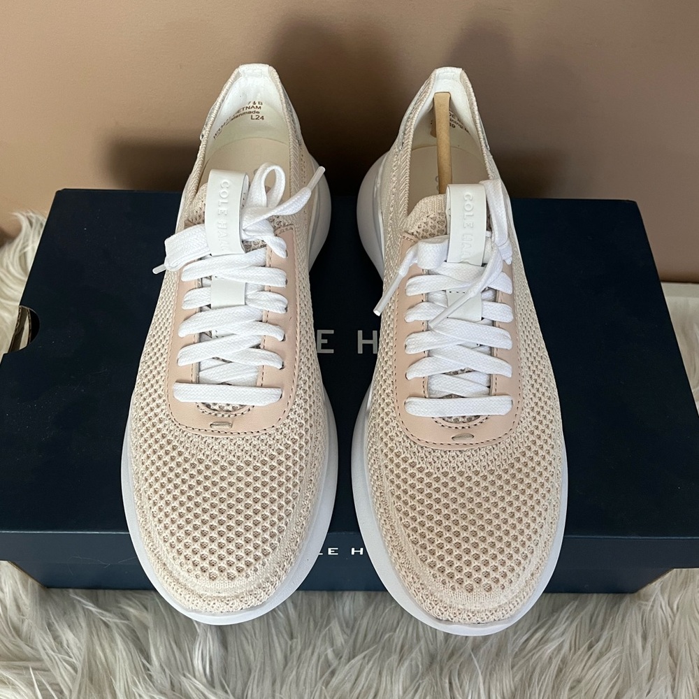 {Cole Haan} Grand Crosscourt Stitchlite RunOX Sneaker in Crystal Gray Knit - Picture 4 of 9